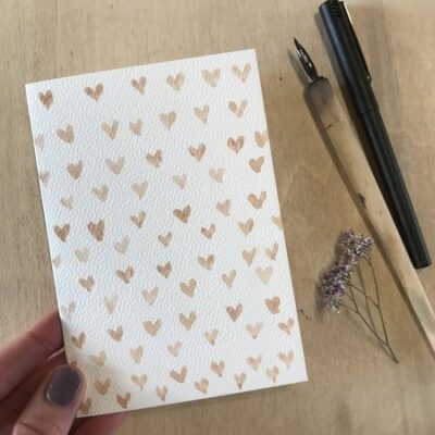 Carte petits coeurs rose PaMa Fabrique